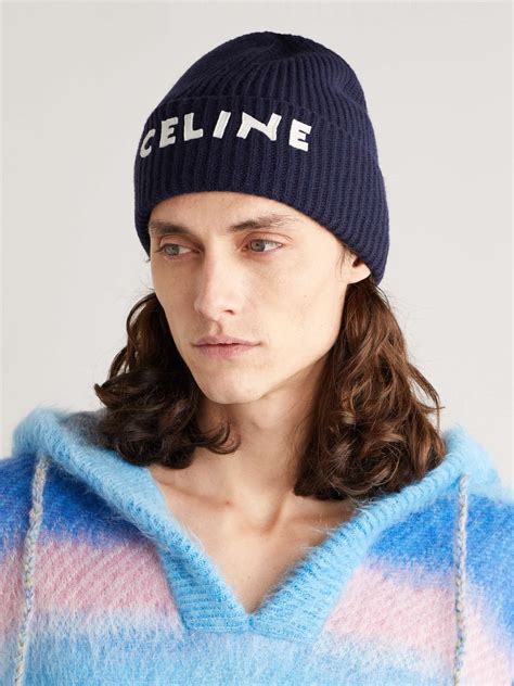 celine beanie navy|celine men's hat.